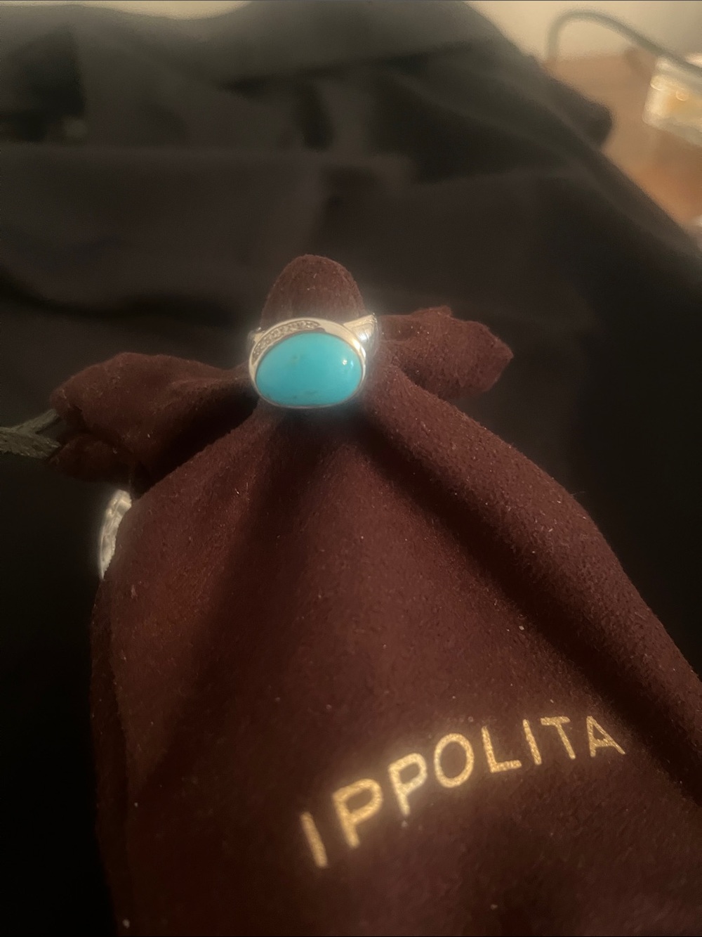 Ippolita Turquoise Cabochon Silver Ring - Turquoise Blue